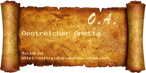 Oestreicher Anetta névjegykártya